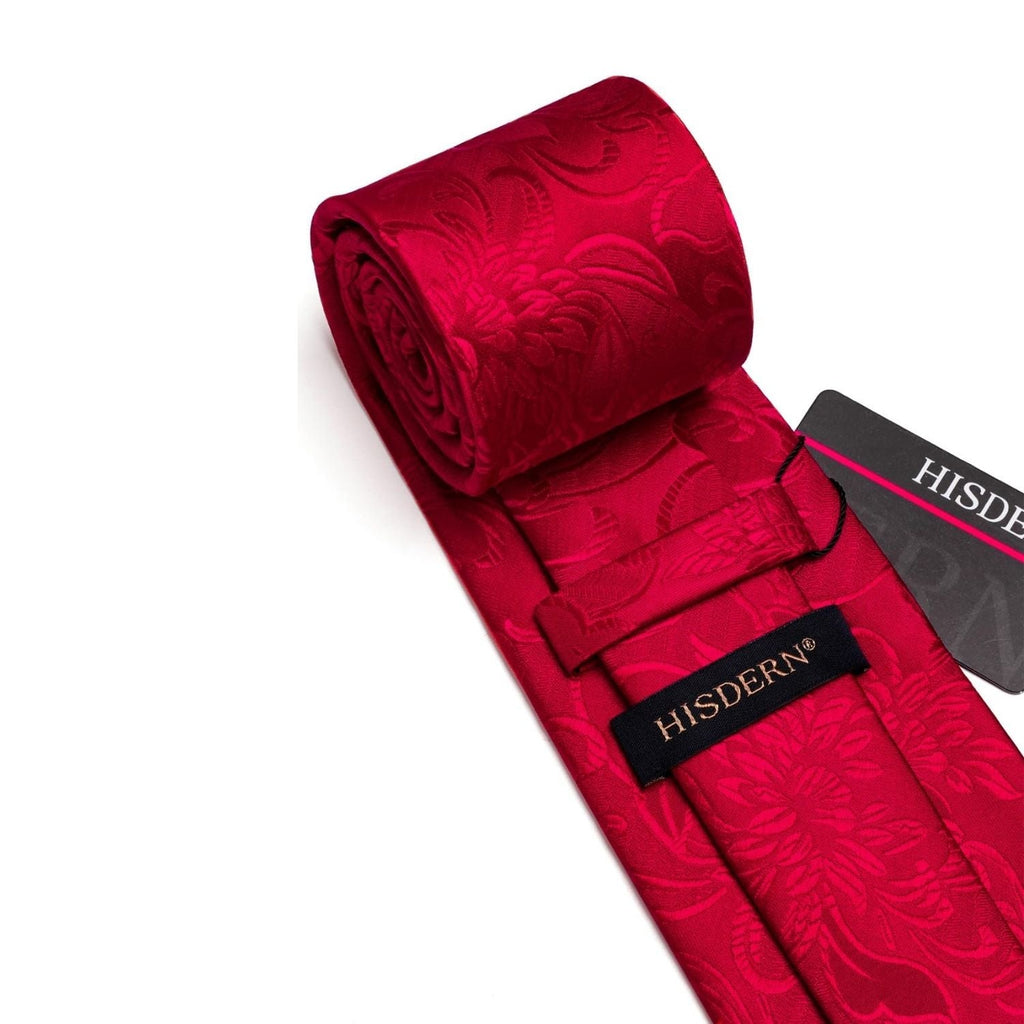 Hisdern Red Floral Wedding Accessories Set