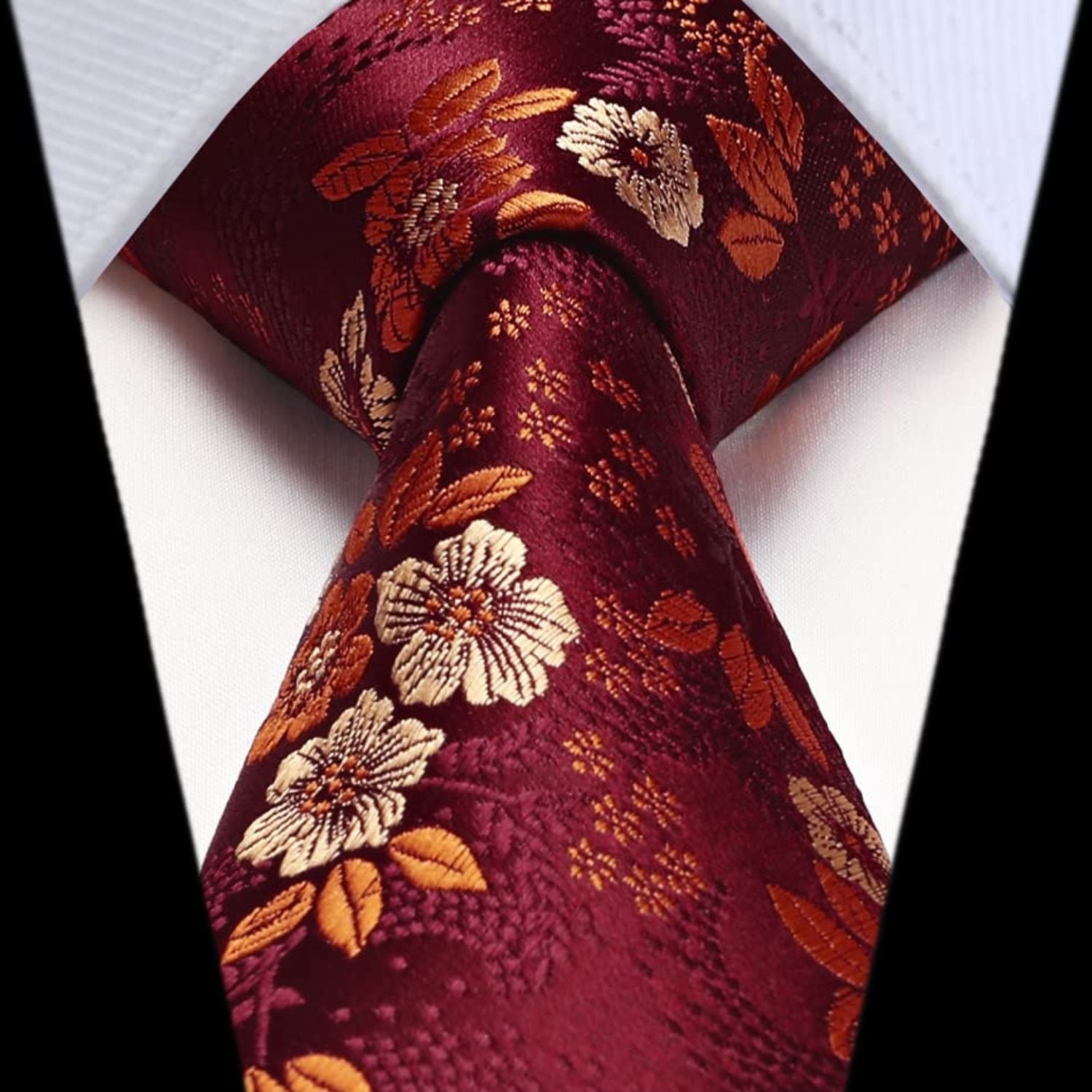 Hisdern Burgundy Floral Wedding Accessories Set