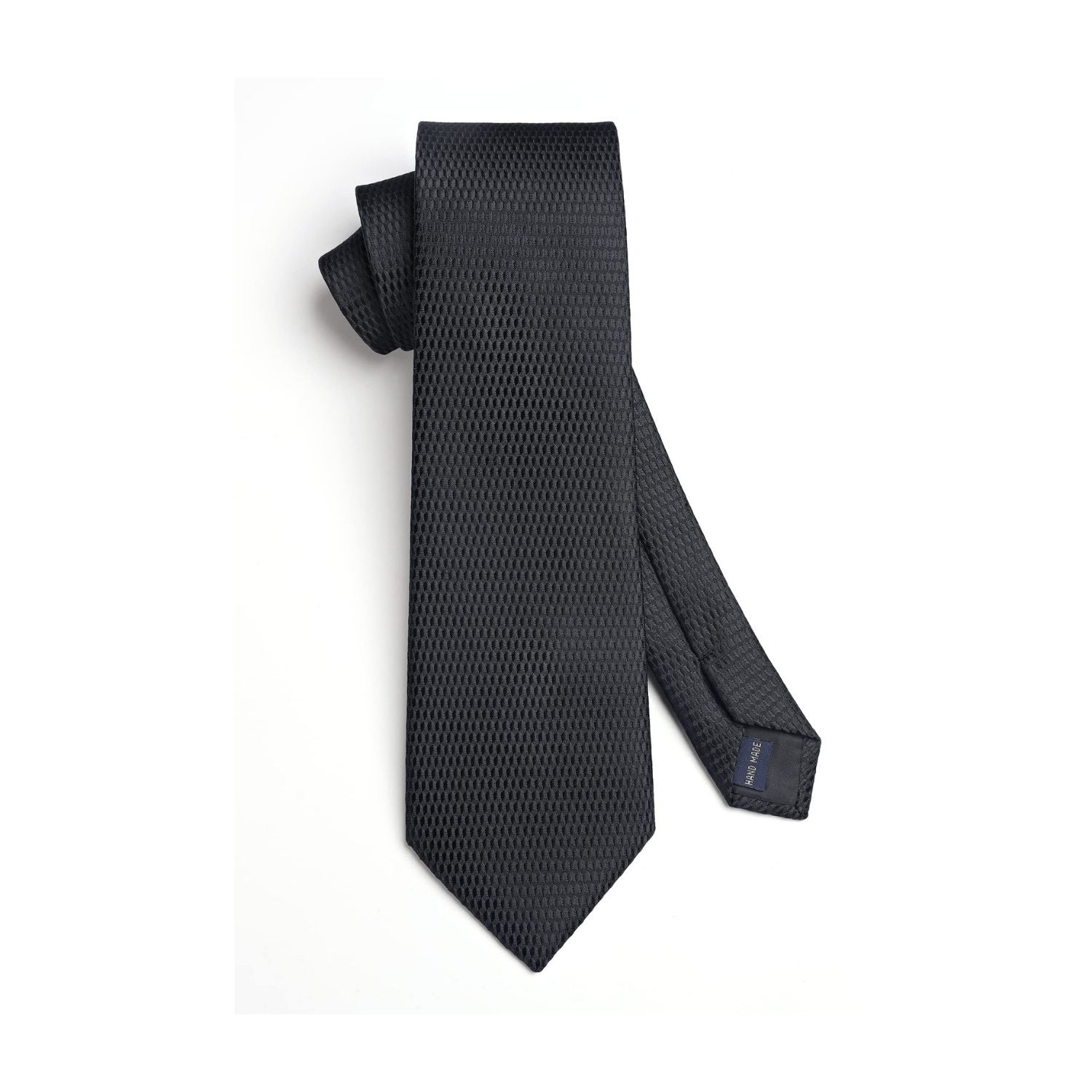 Hisdern Black Houndstooth Wedding Tie Set