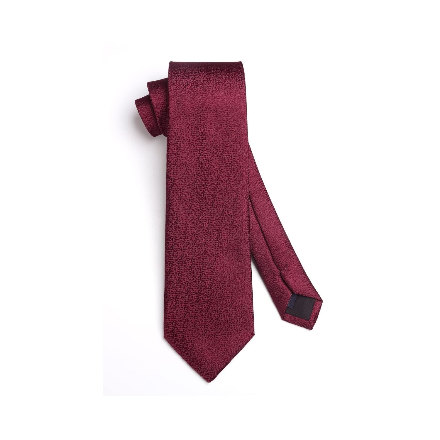 Hisdern Burgundy Houndstooth Wedding Tie Set