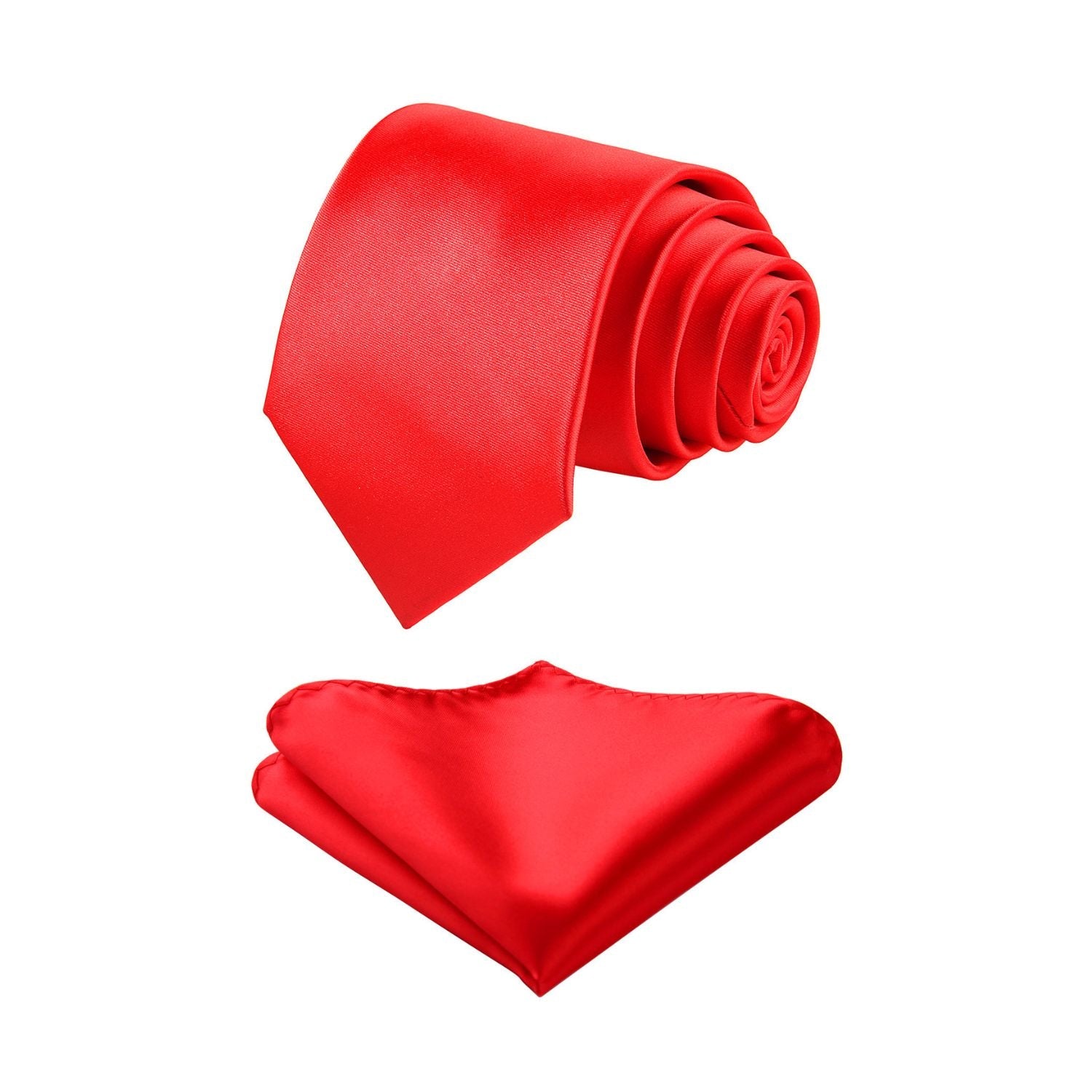 Solid Tie Handkerchief Set - RED