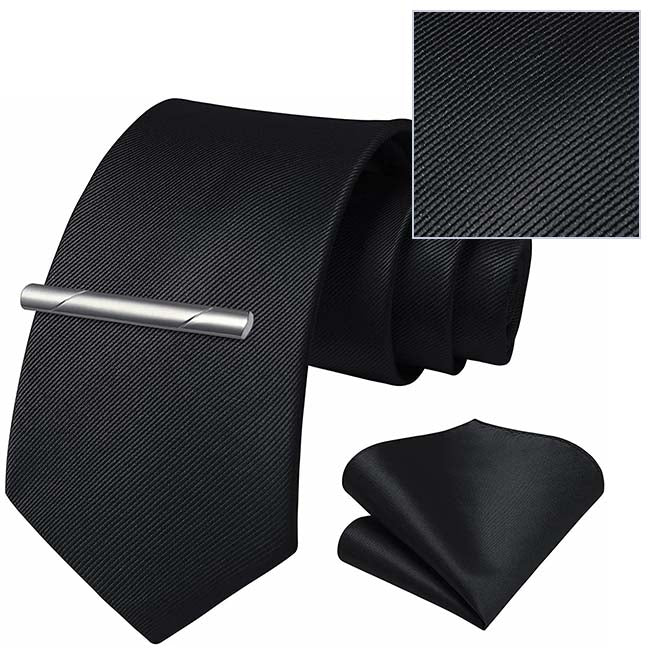 Hisdern Black Solid Wedding Accessories Set With Clip