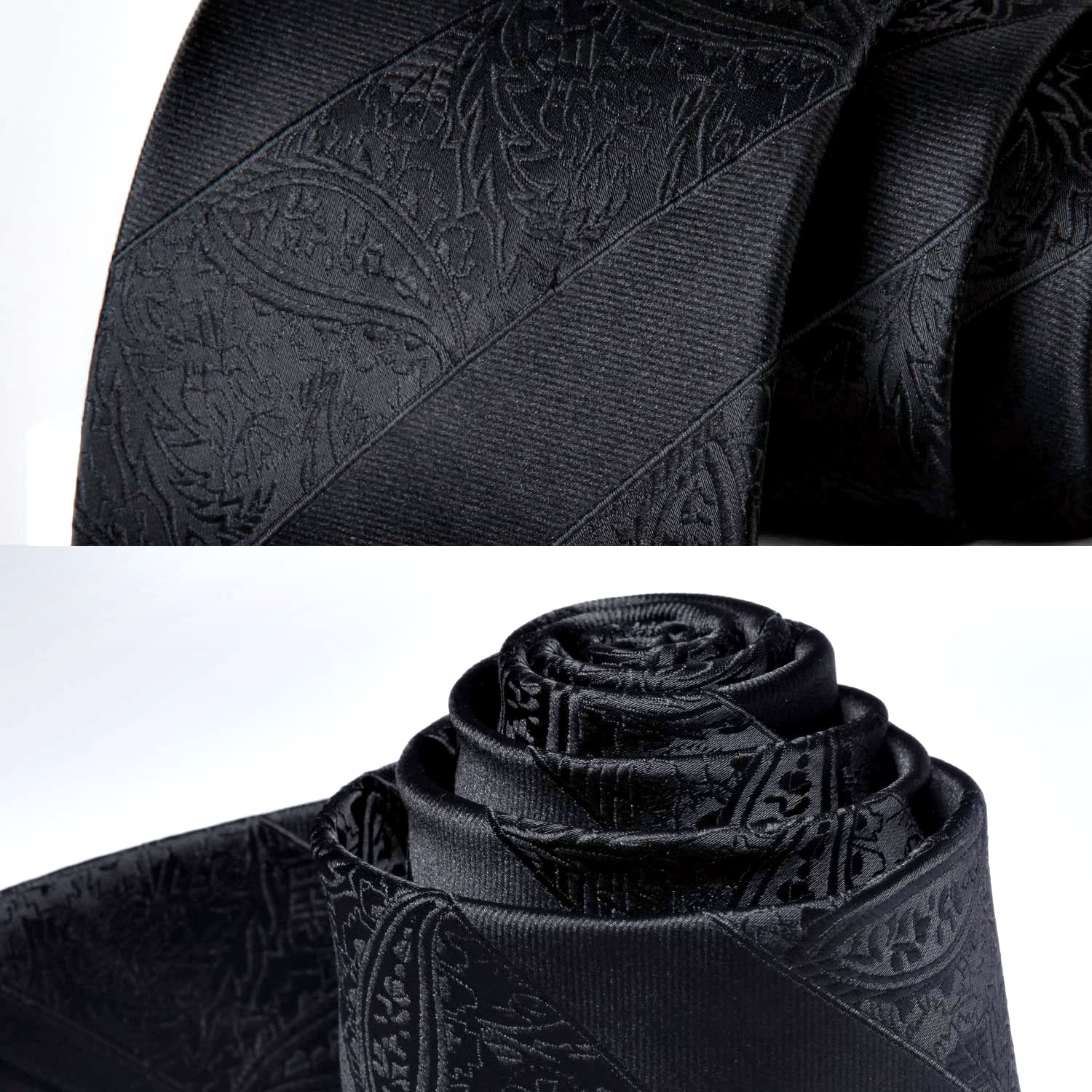 Hisdern Black Striped Formal Wear Accessories Set
