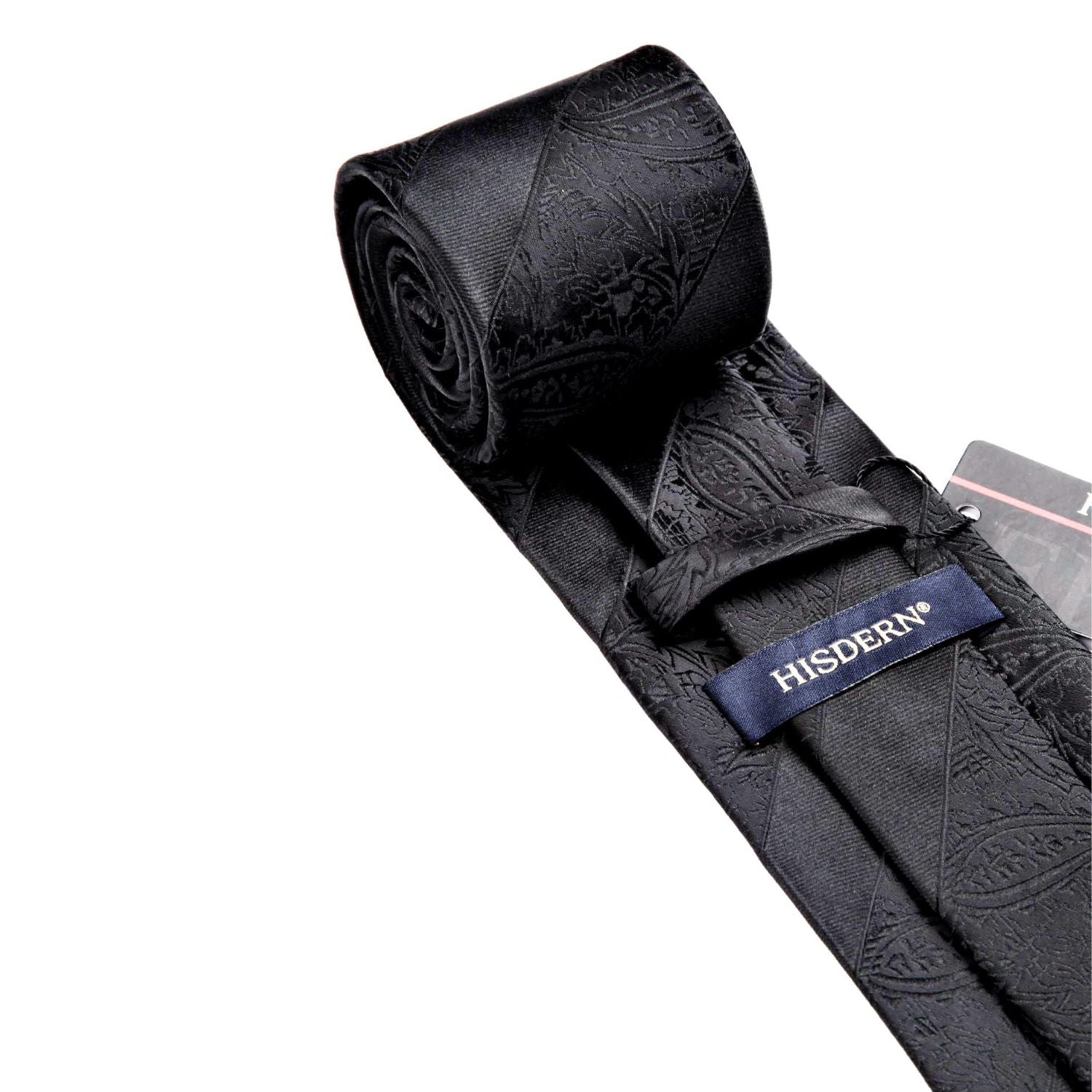 Hisdern Black Striped Formal Wear Accessories Set