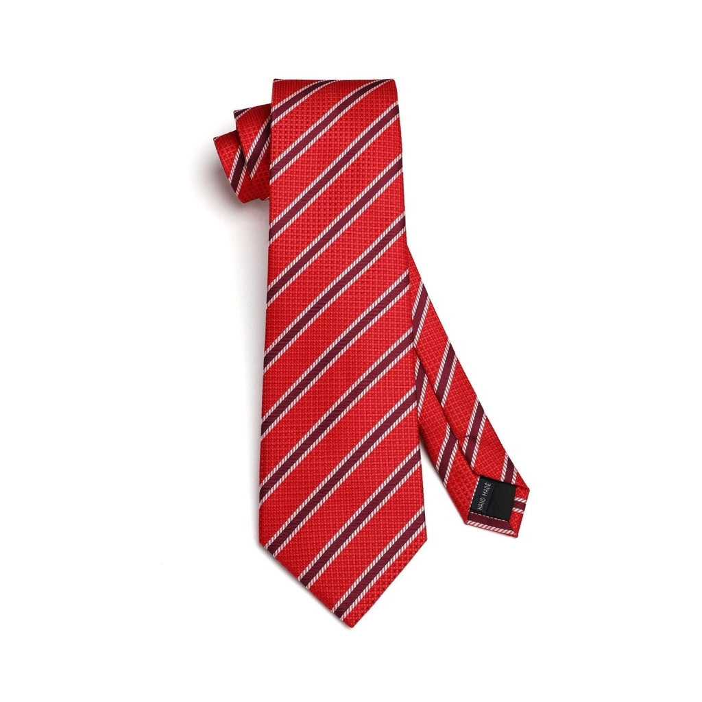 Hisdern Red Striped Business Tie Set