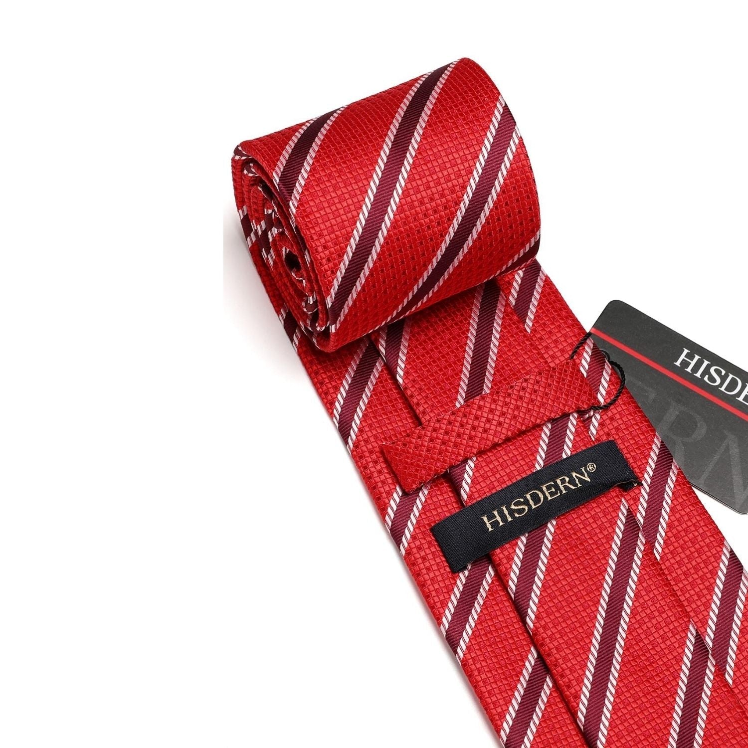 Hisdern Red Striped Business Tie Set