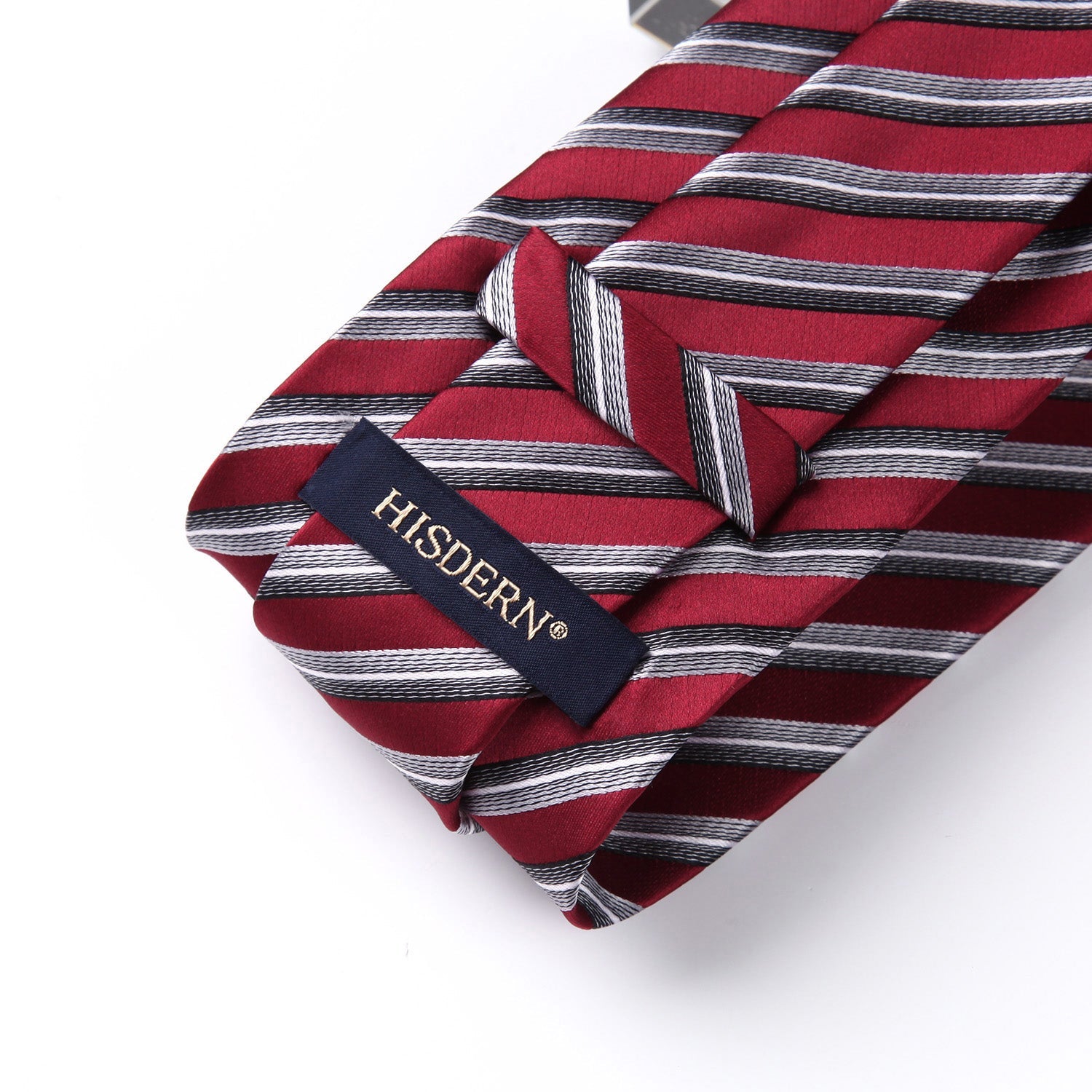 Hisdern Red Striped Business Tie Set