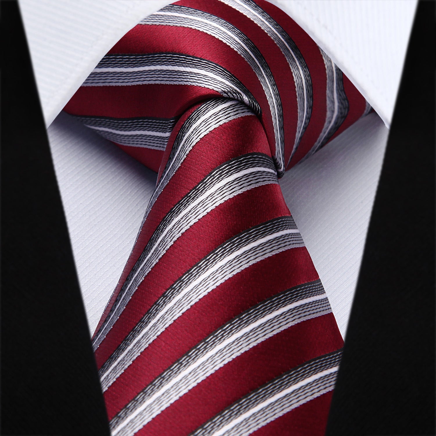 Hisdern Red Striped Business Tie Set
