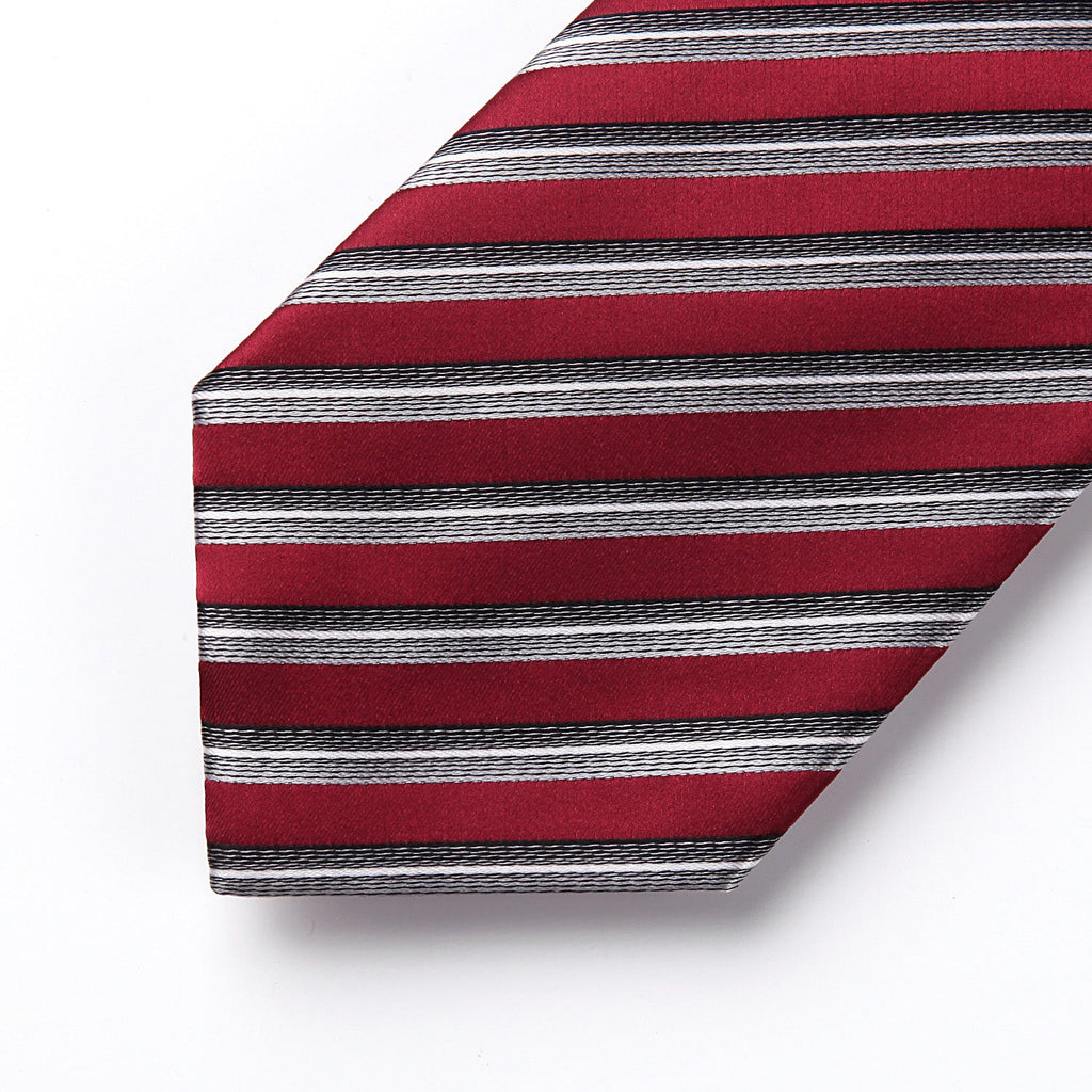 Hisdern Red Striped Business Tie Set