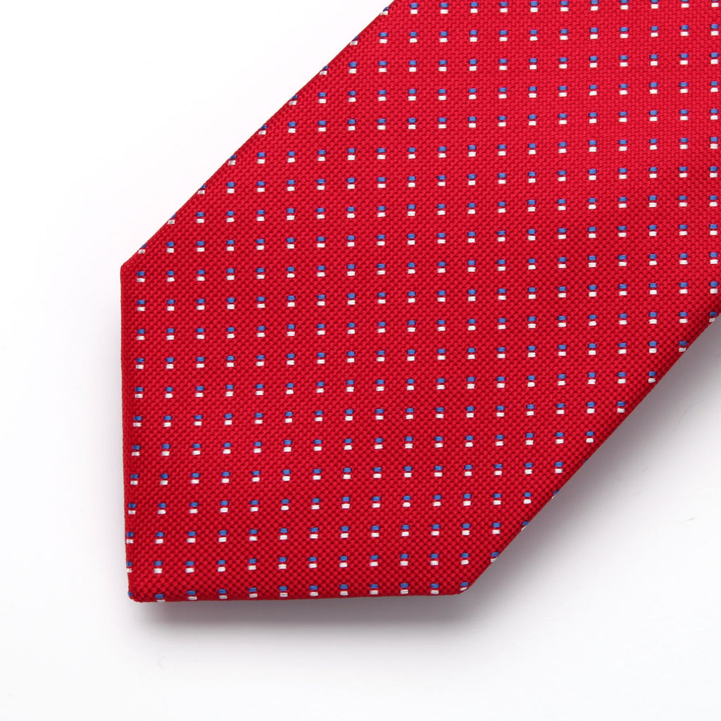 Hisdern Red Polka Dot Tie Set For Groomsmen
