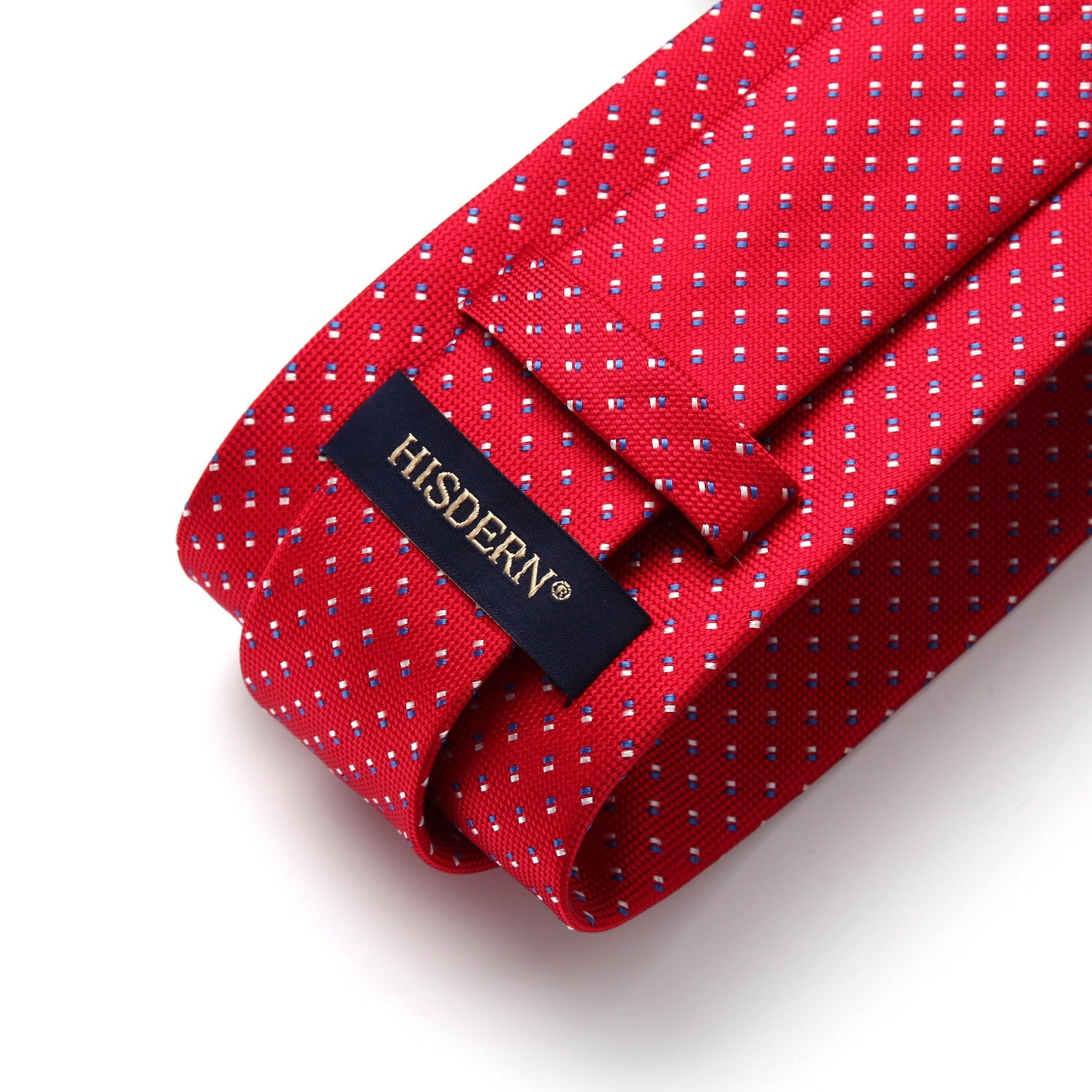 Hisdern Red Polka Dot Tie Set For Groomsmen