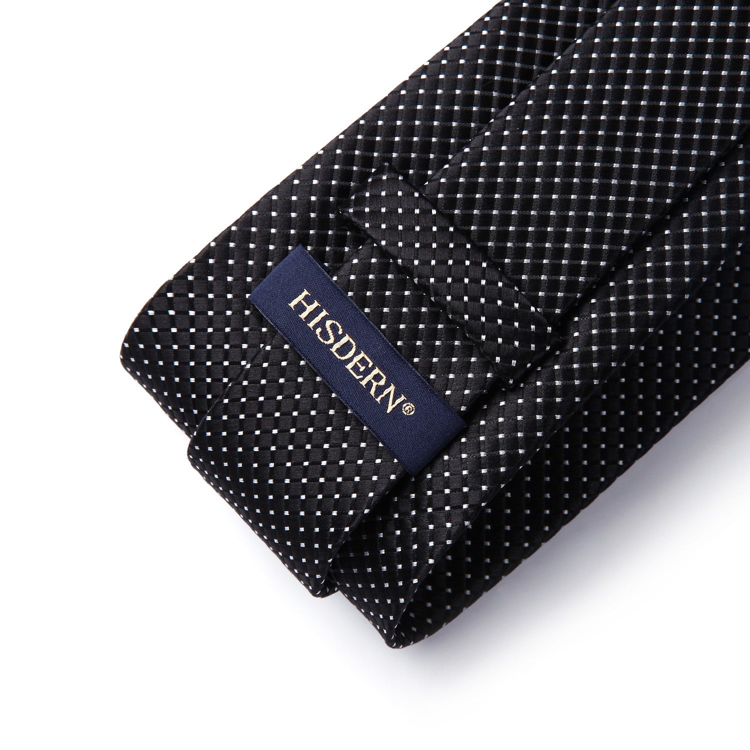 Hisdern Black Plaid Pocket Square With Matching Tie