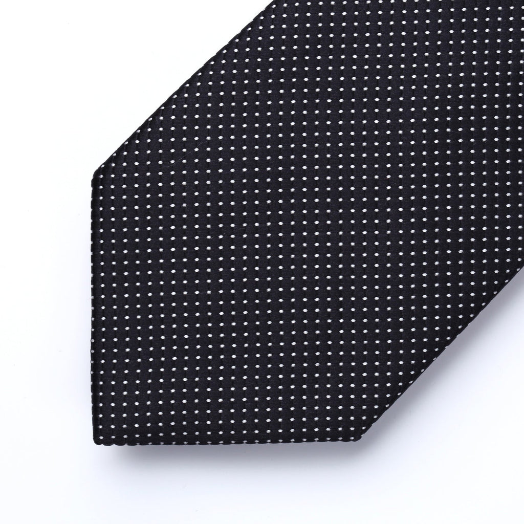 Hisdern Black Plaid Pocket Square With Matching Tie