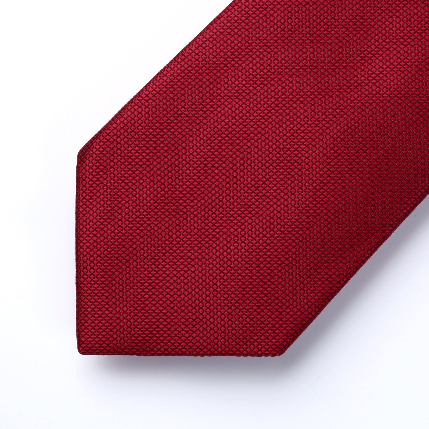 Hisdern Red Plaid Pocket Square With Matching Tie