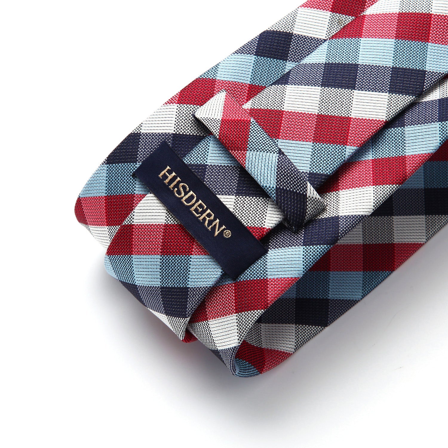 Hisdern Red Plaid Business Tie Set