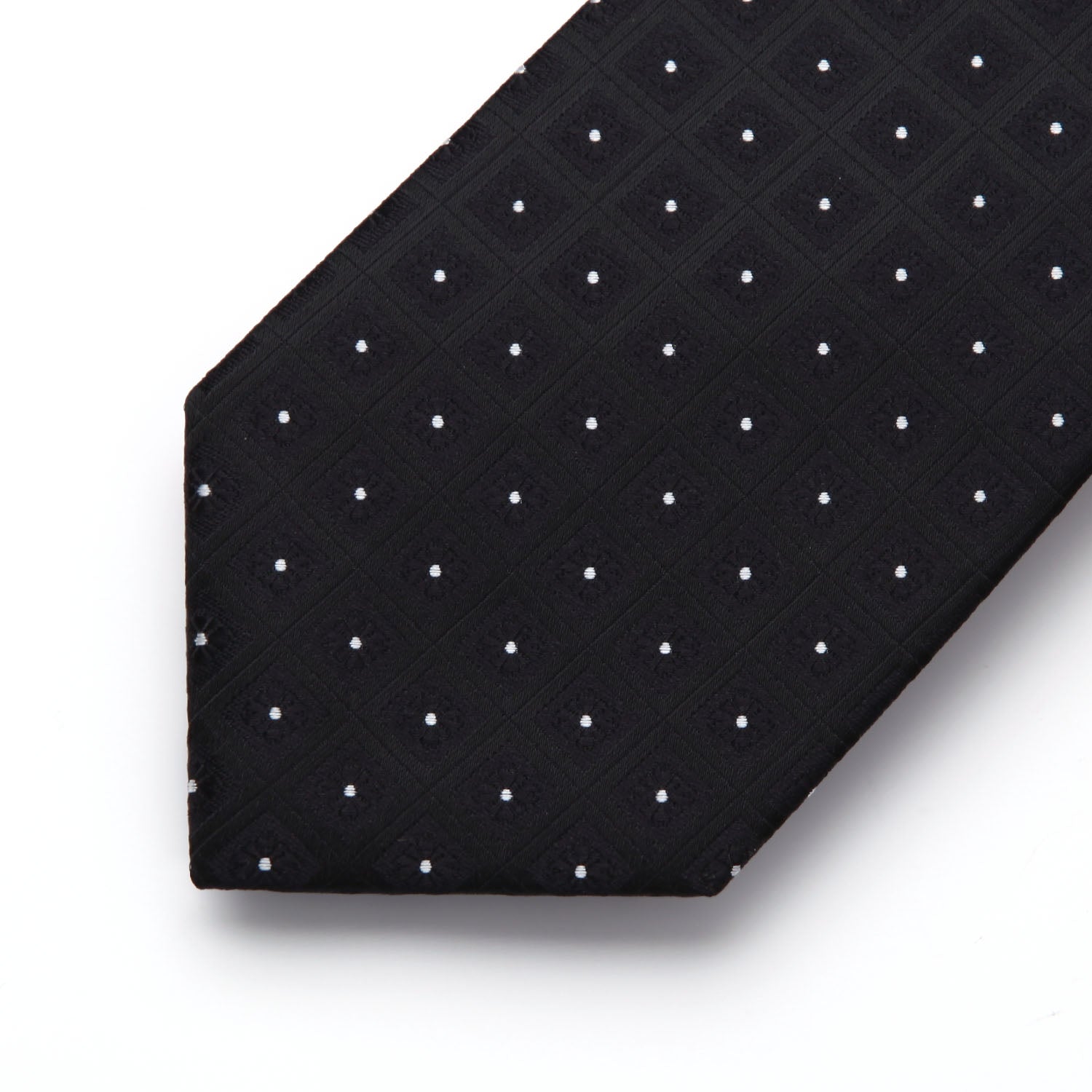 Hisdern Black White Plaid Pocket Square With Matching Tie