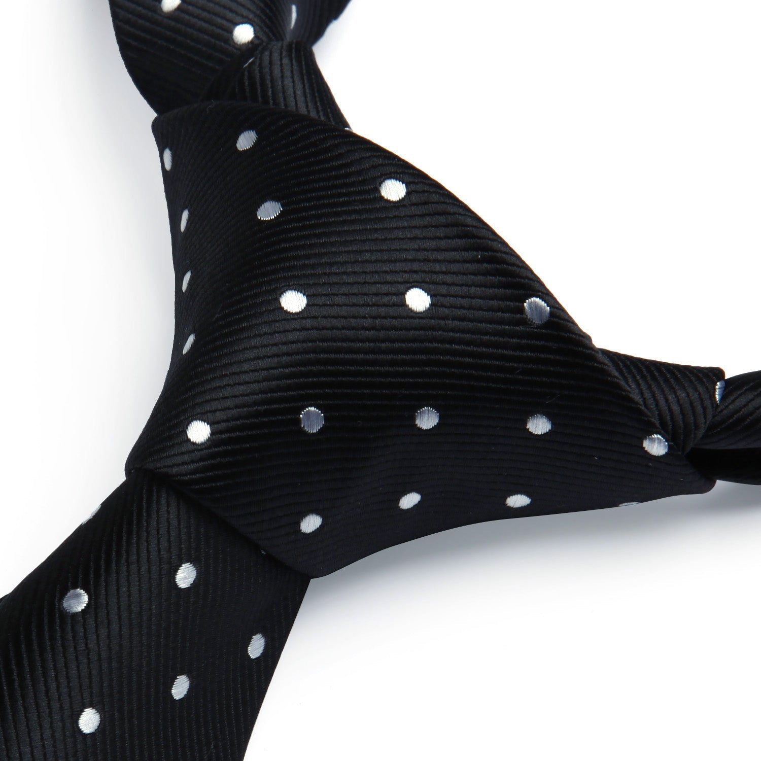 Hisdern Black White Polka Dot Tie Set For Groomsmen