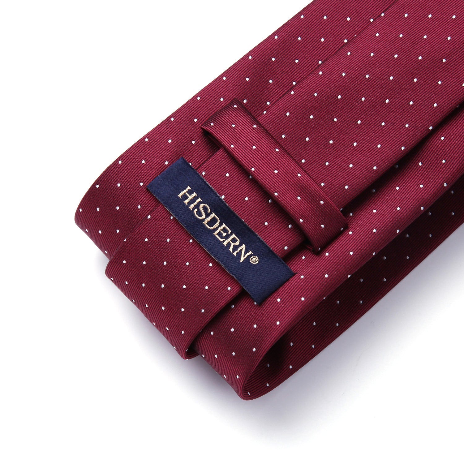 Hisdern Burgundy Polka Dot Print Tie Set For Formal Events