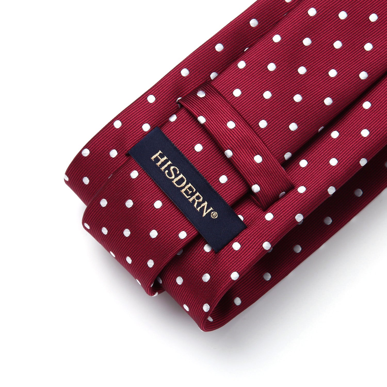 Hisdern Burgundy Polka Dot Print Tie Set For Formal Events