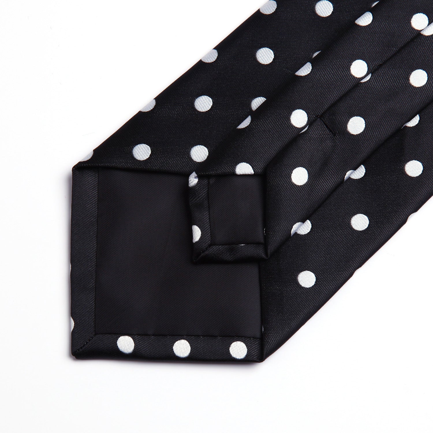 Hisdern Black White Polka Dot Tie Set For Groomsmen