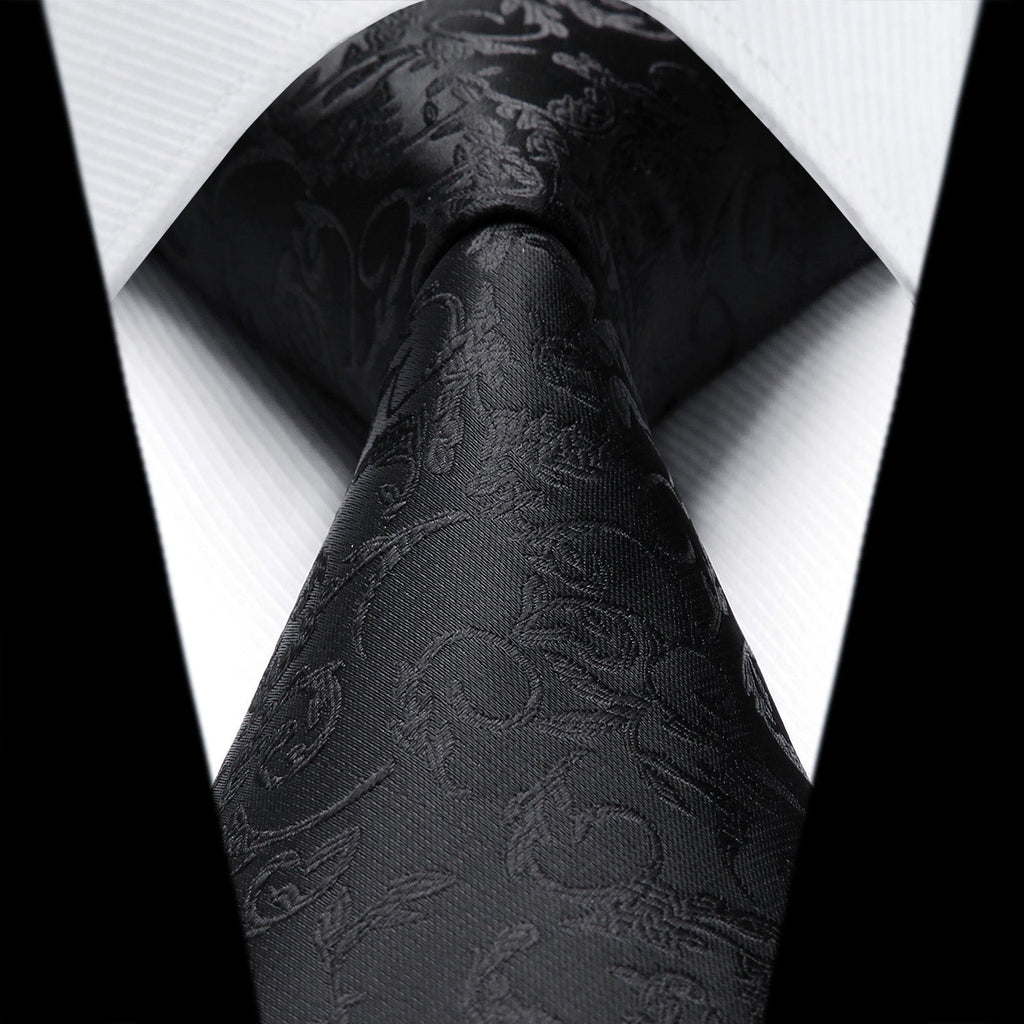 Hisdern Black Floral Wedding Accessories Set