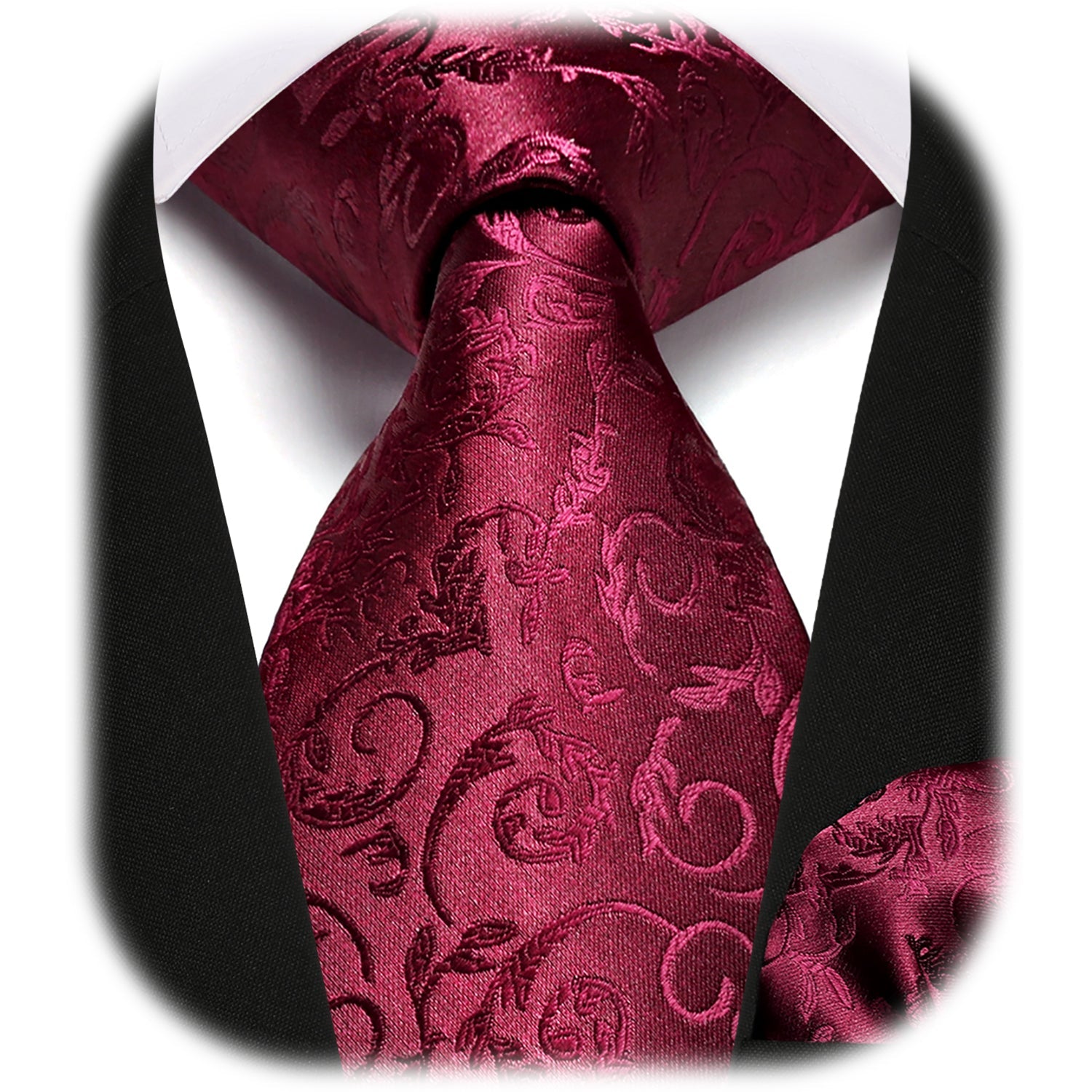 Hisdern Burgundy Floral Wedding Accessories Set
