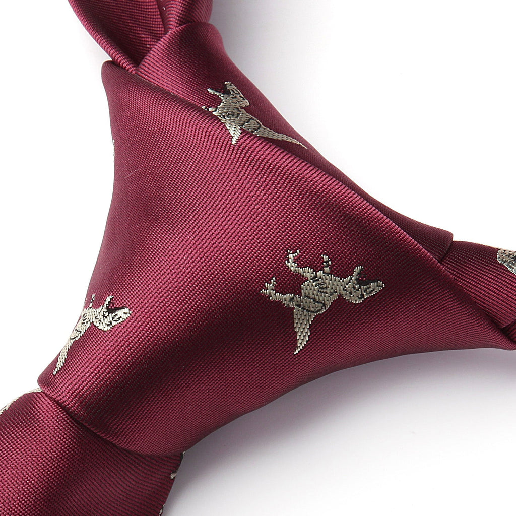 Hisdern Red Dinosaur Print Men's Suit Tie Set