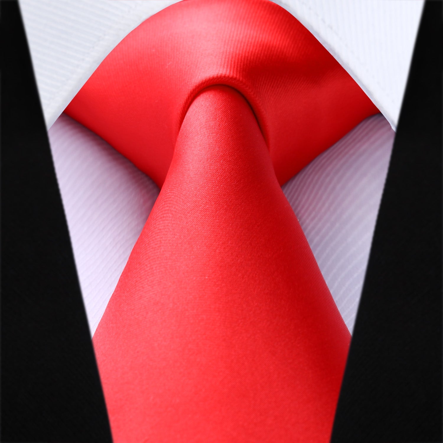 Hisdern Red Solid Men’s Tie Set for Formal & Wedding
