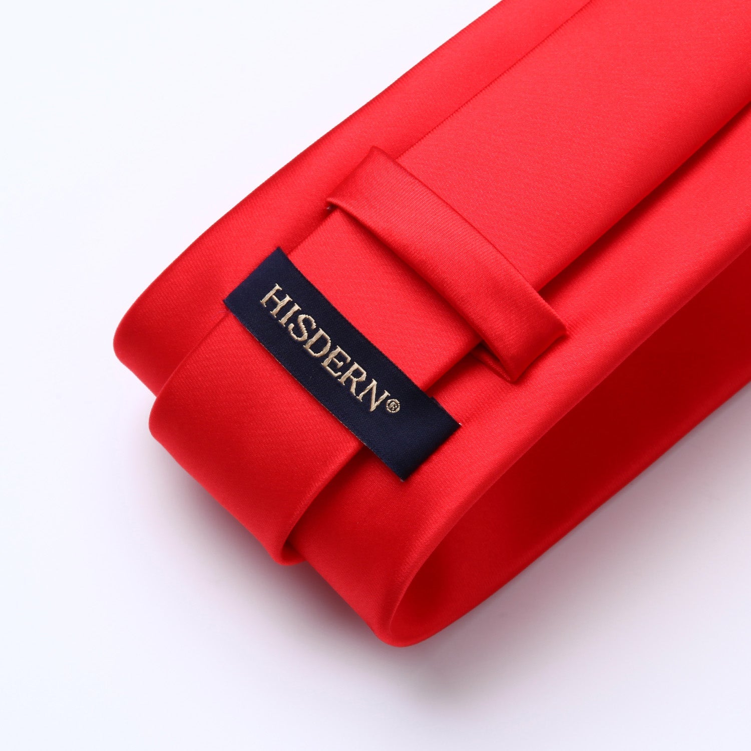 Hisdern Red Solid Men’s Tie Set for Formal & Wedding