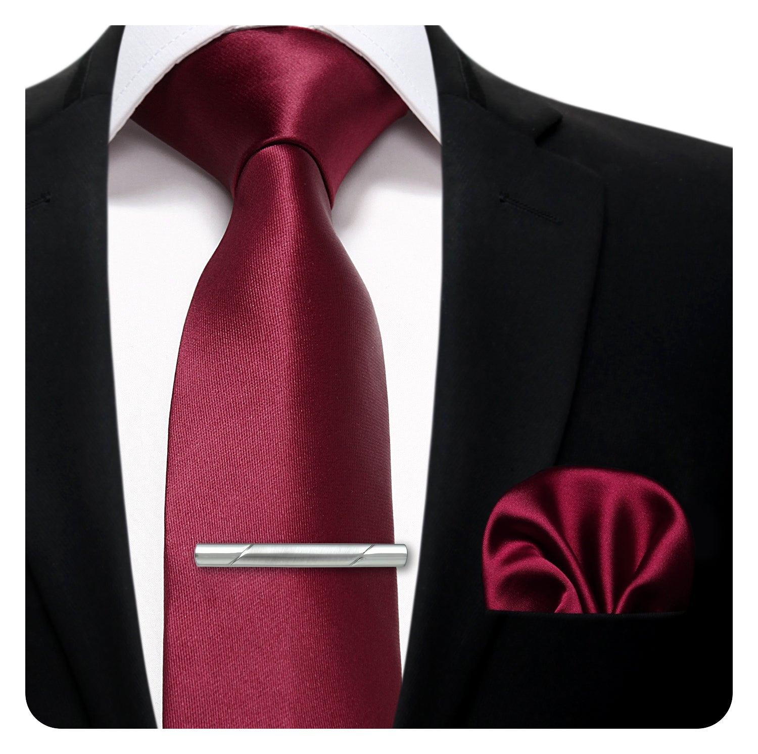 Hisdern Burgundy Solid Wedding Accessories Set With Clip