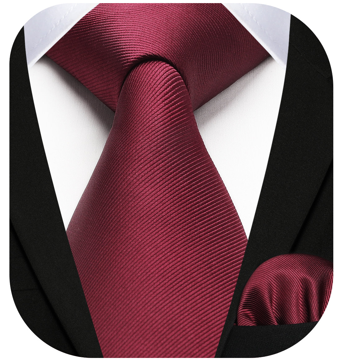 Hisdern Burgundy Striped Business Tie Set