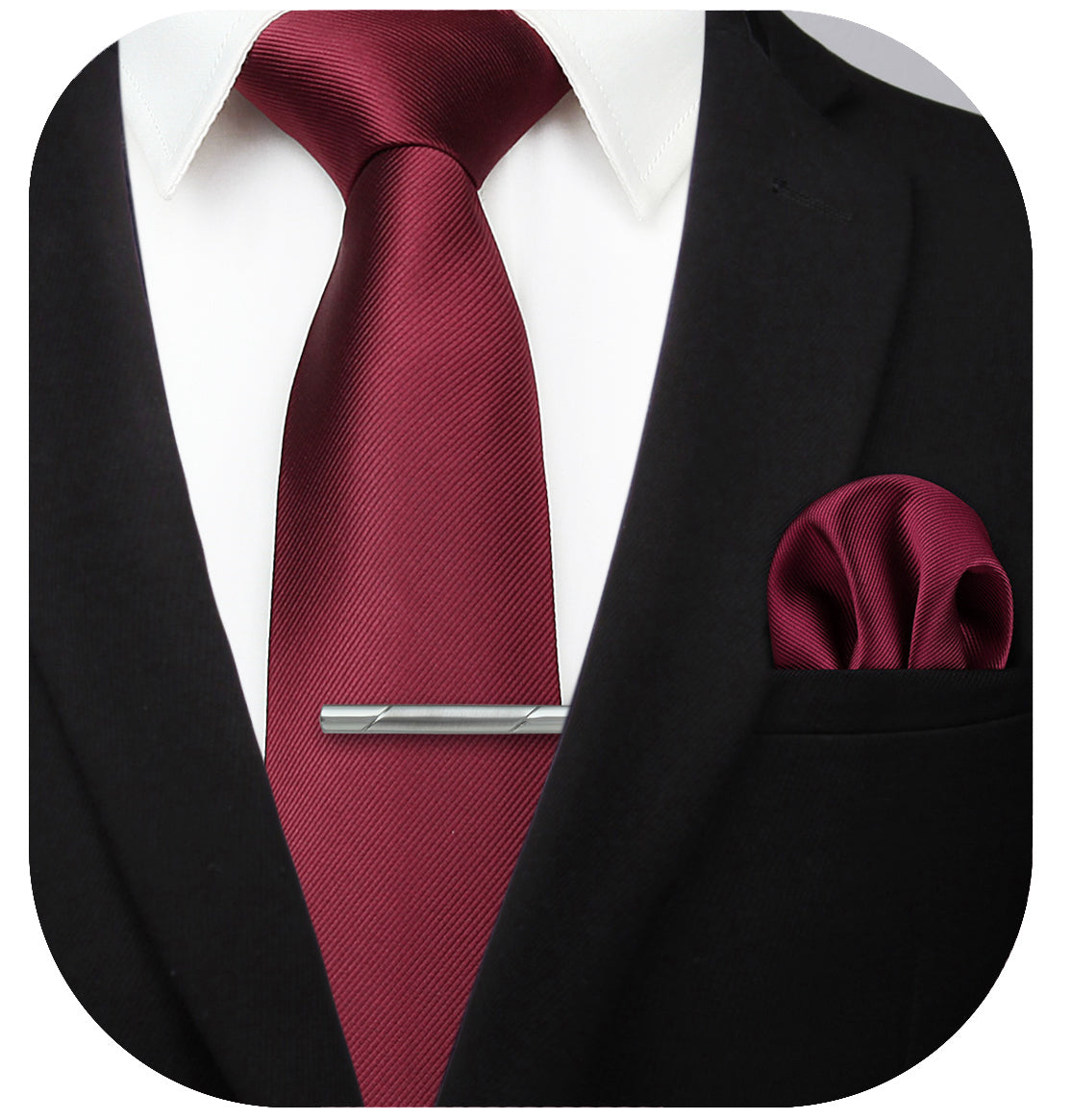 Hisdern Burgundy Solid Wedding Accessories Set With Clip