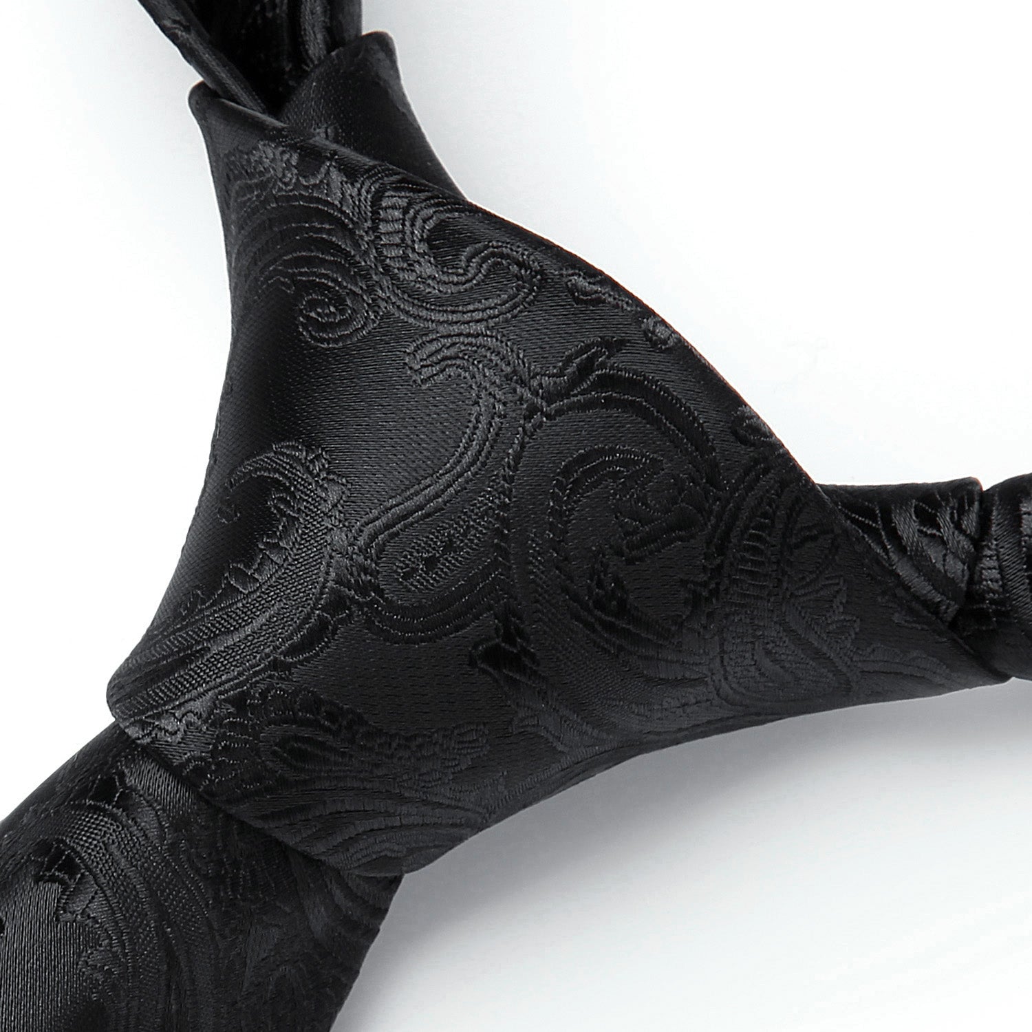 Hisdern Black Paisley Tie Set For Groomsmen