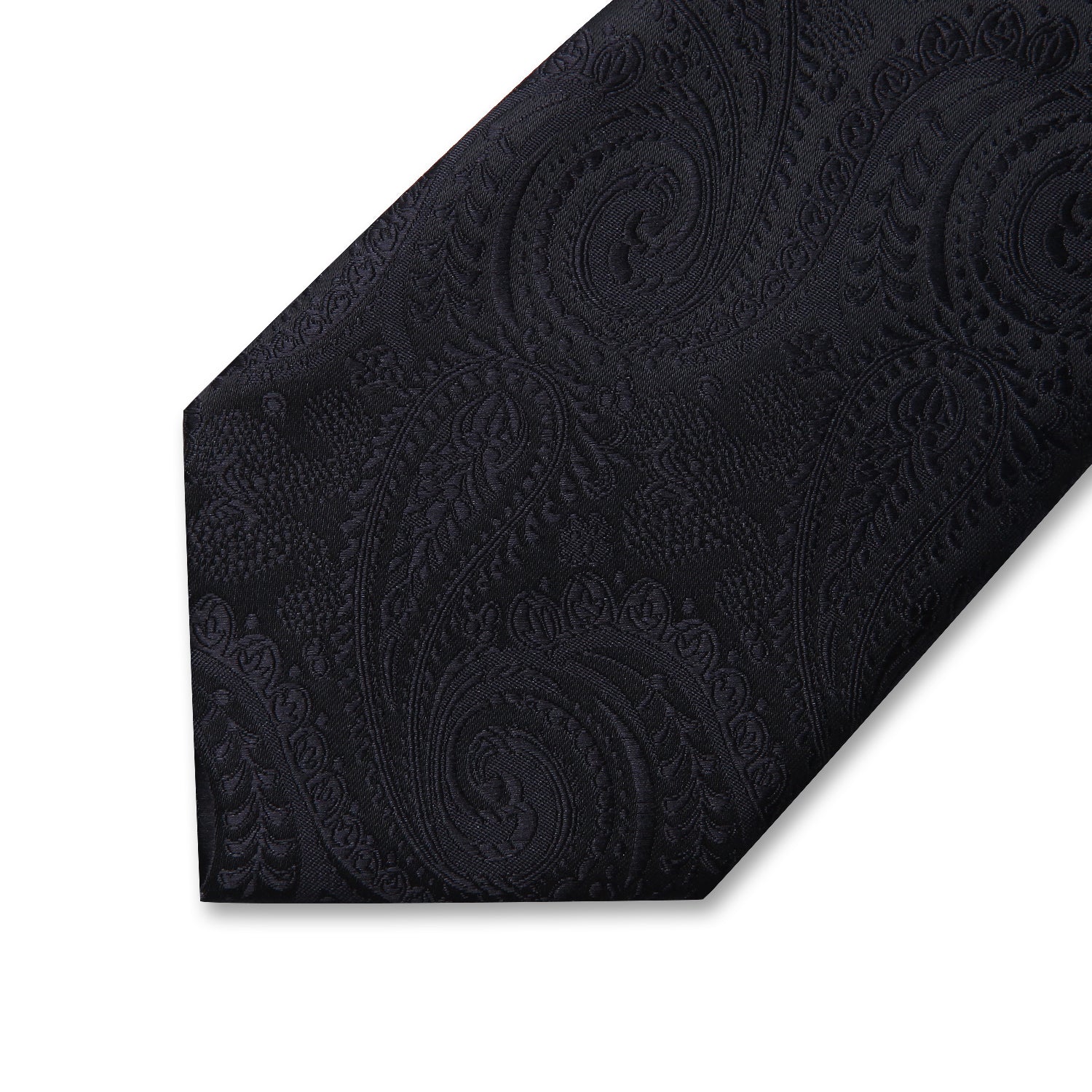 Hisdern Black Paisley Tie Set For Formal Wear