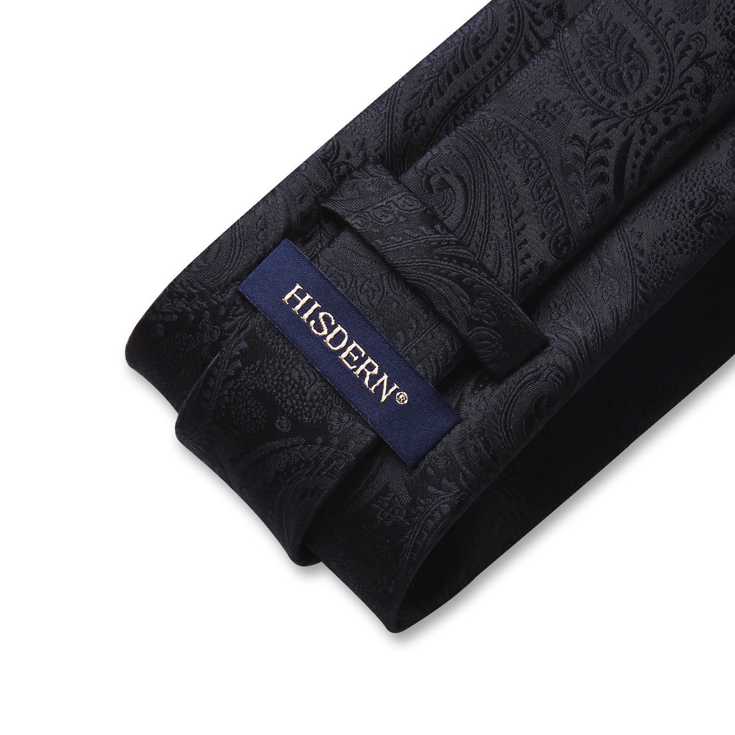 Hisdern Black Paisley Tie Set For Formal Wear