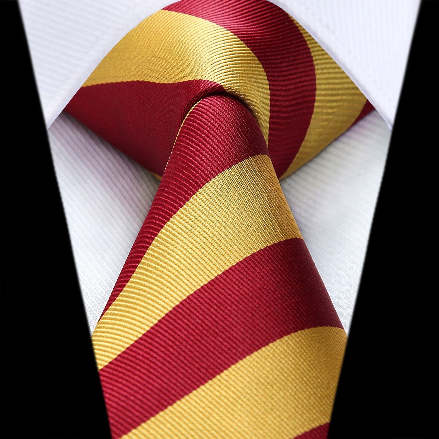 Hisdern Gold Red Striped Business Tie Set