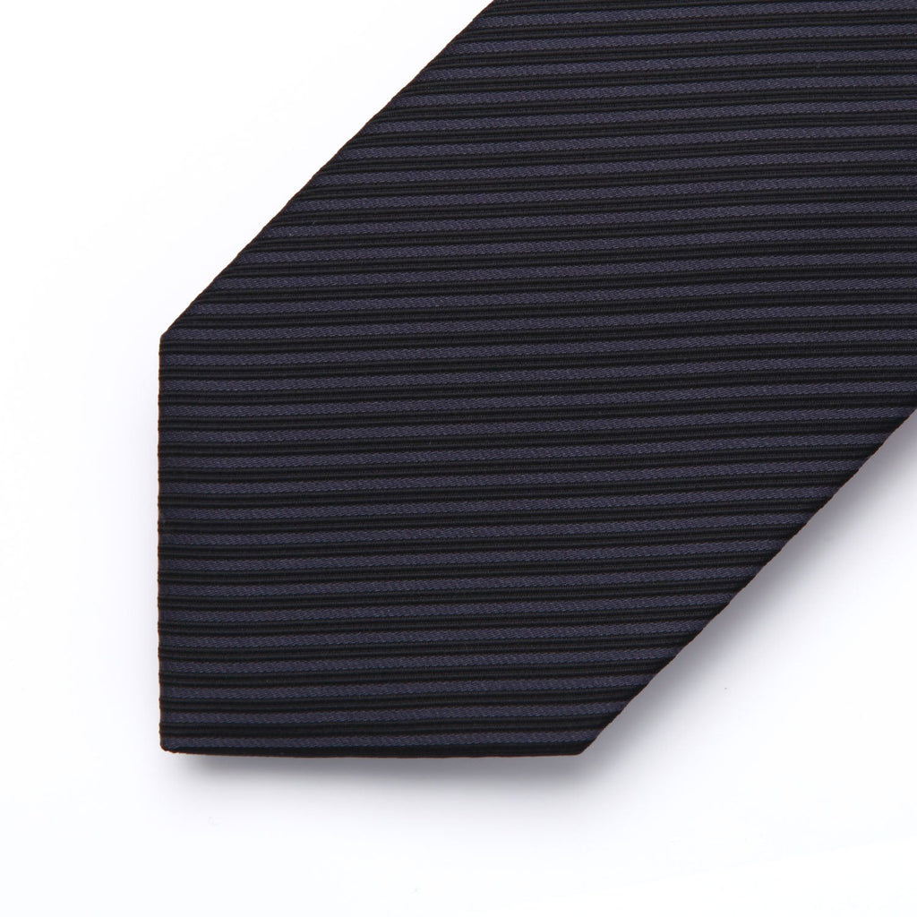 Hisdern Black Striped Business Tie Set