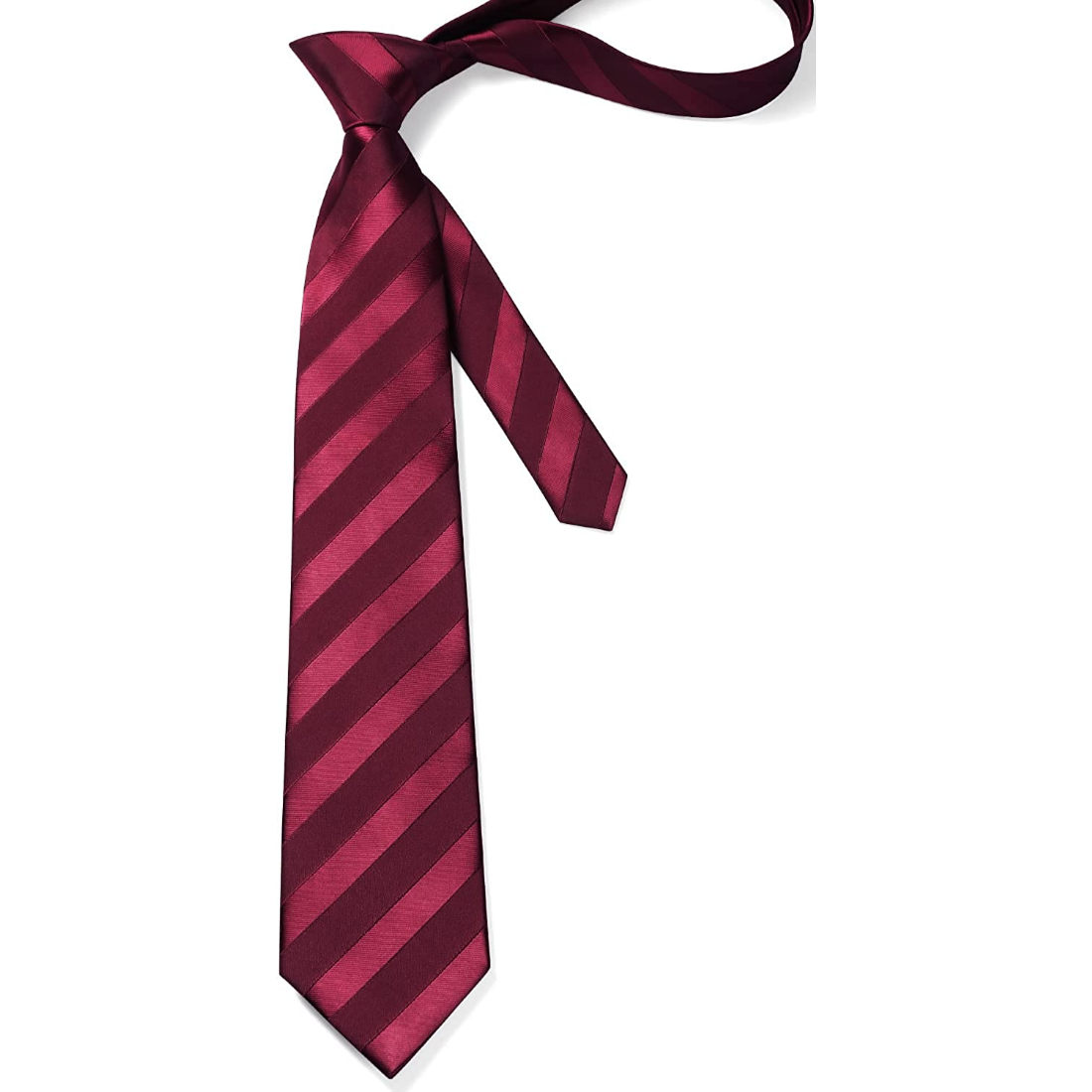 Hisdern Burgundy Striped Business Tie Set
